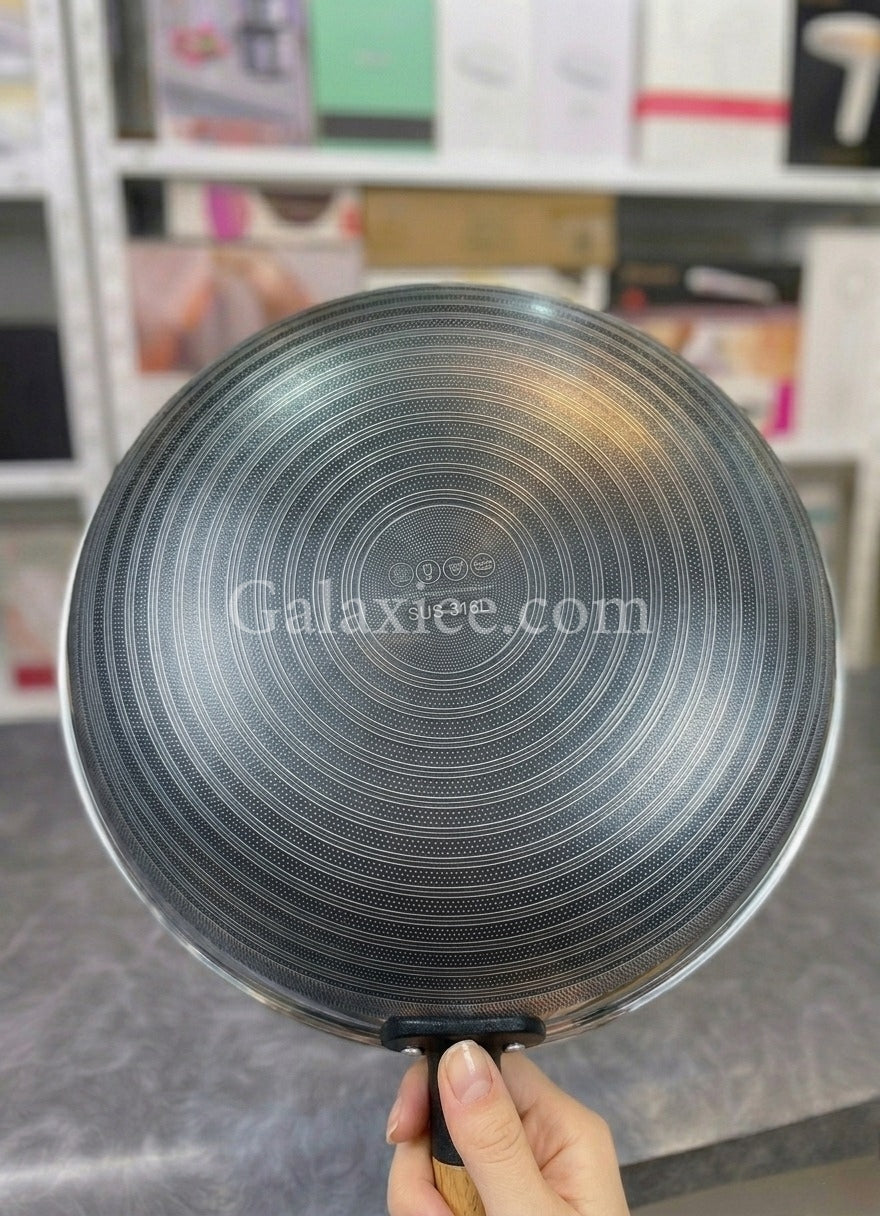 Chu Ma Er Crystal Love 34cm Stainless Steel Wok Galaxiee