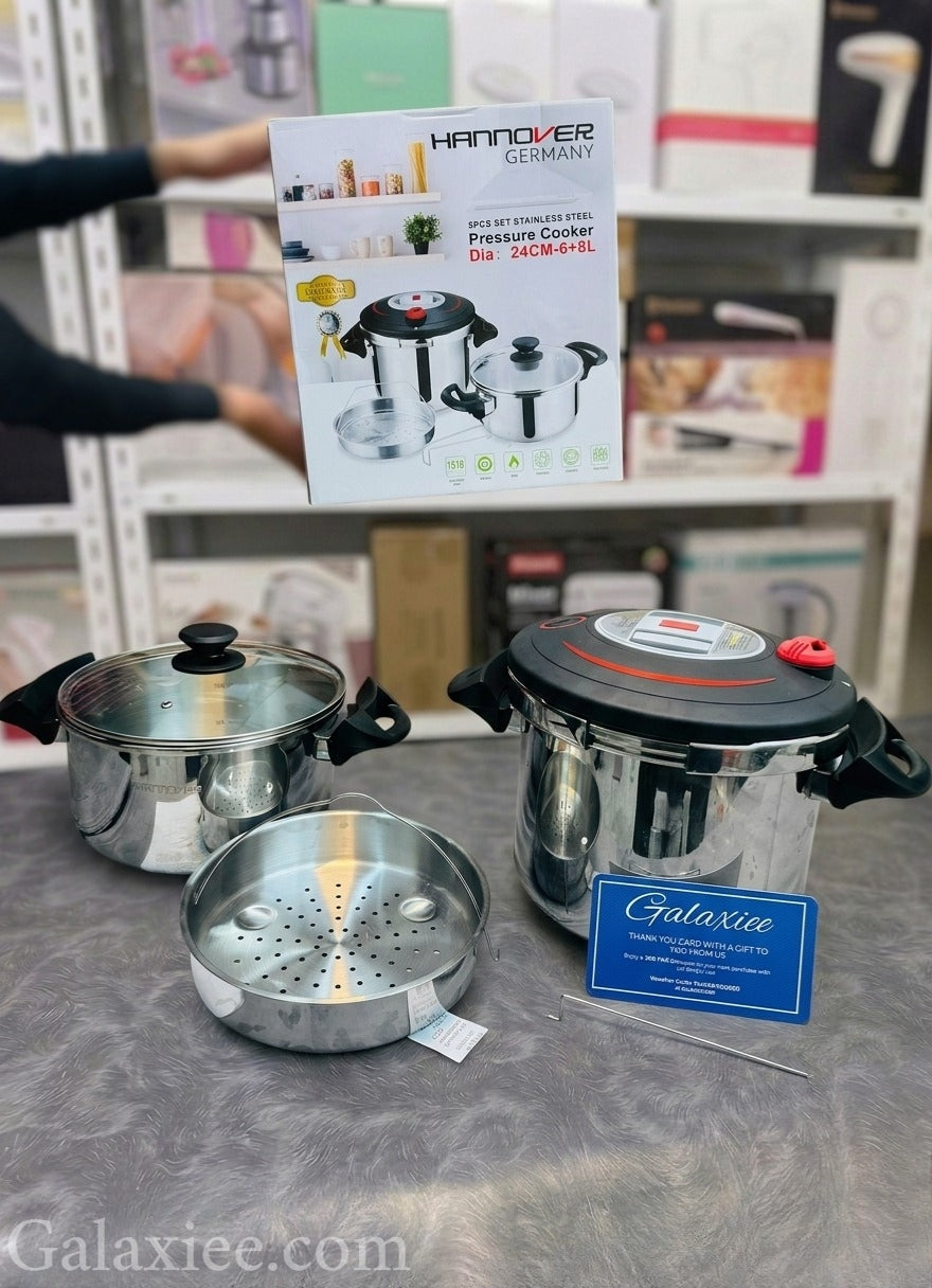 Hannover Germany 5PCS Pressure Cooker Set 6L 8L Galaxiee
