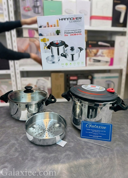 Hannover Germany 5PCS Pressure Cooker Set 6L 8L Galaxiee