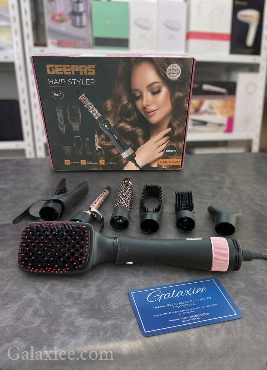 Geepas GH86070 8-in-1 Hair Styler Dryer Brush Galaxiee