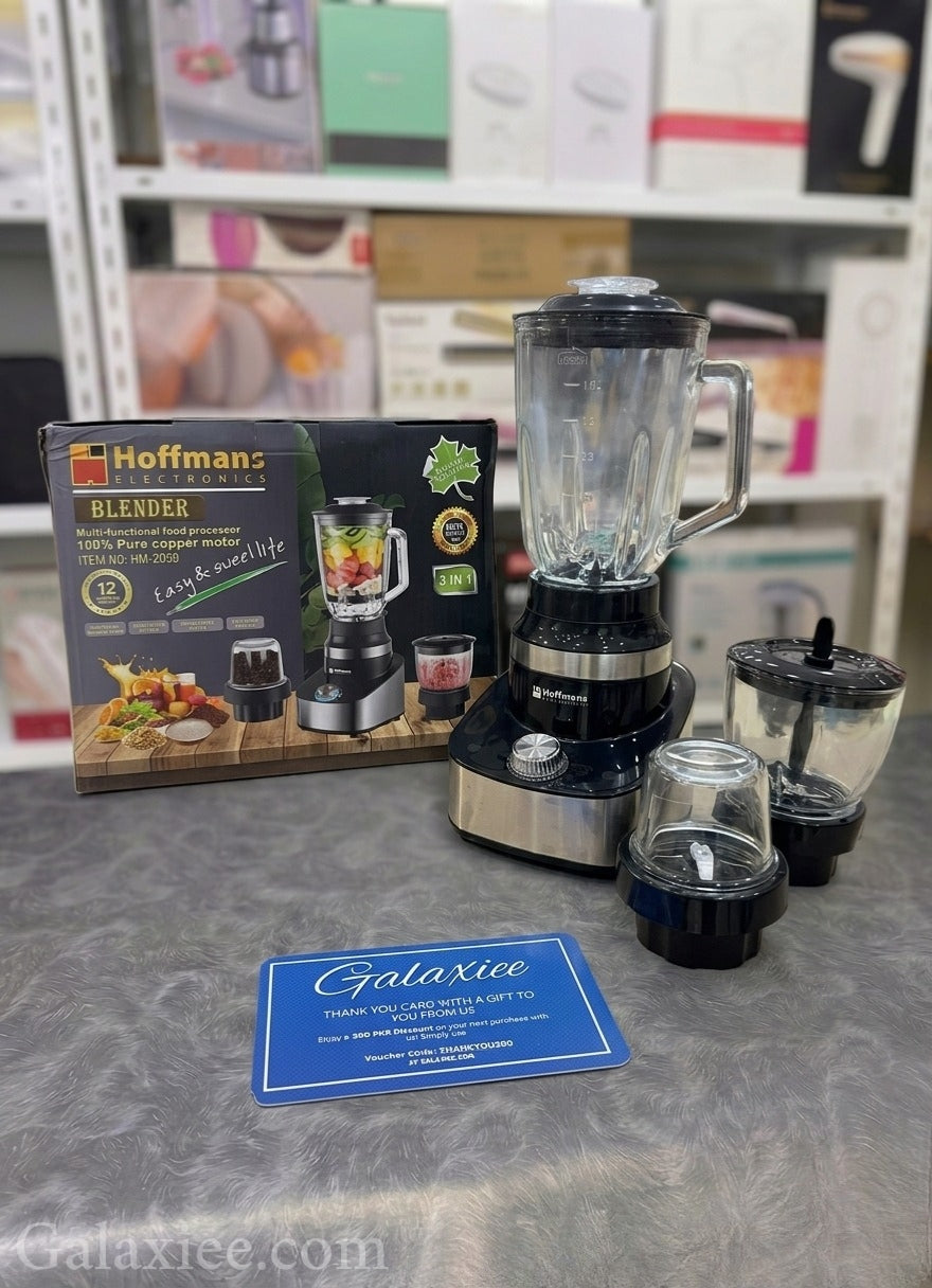 Hoffmans HM-2059 Blender 3-in-1 1000W Glass Jar Galaxiee