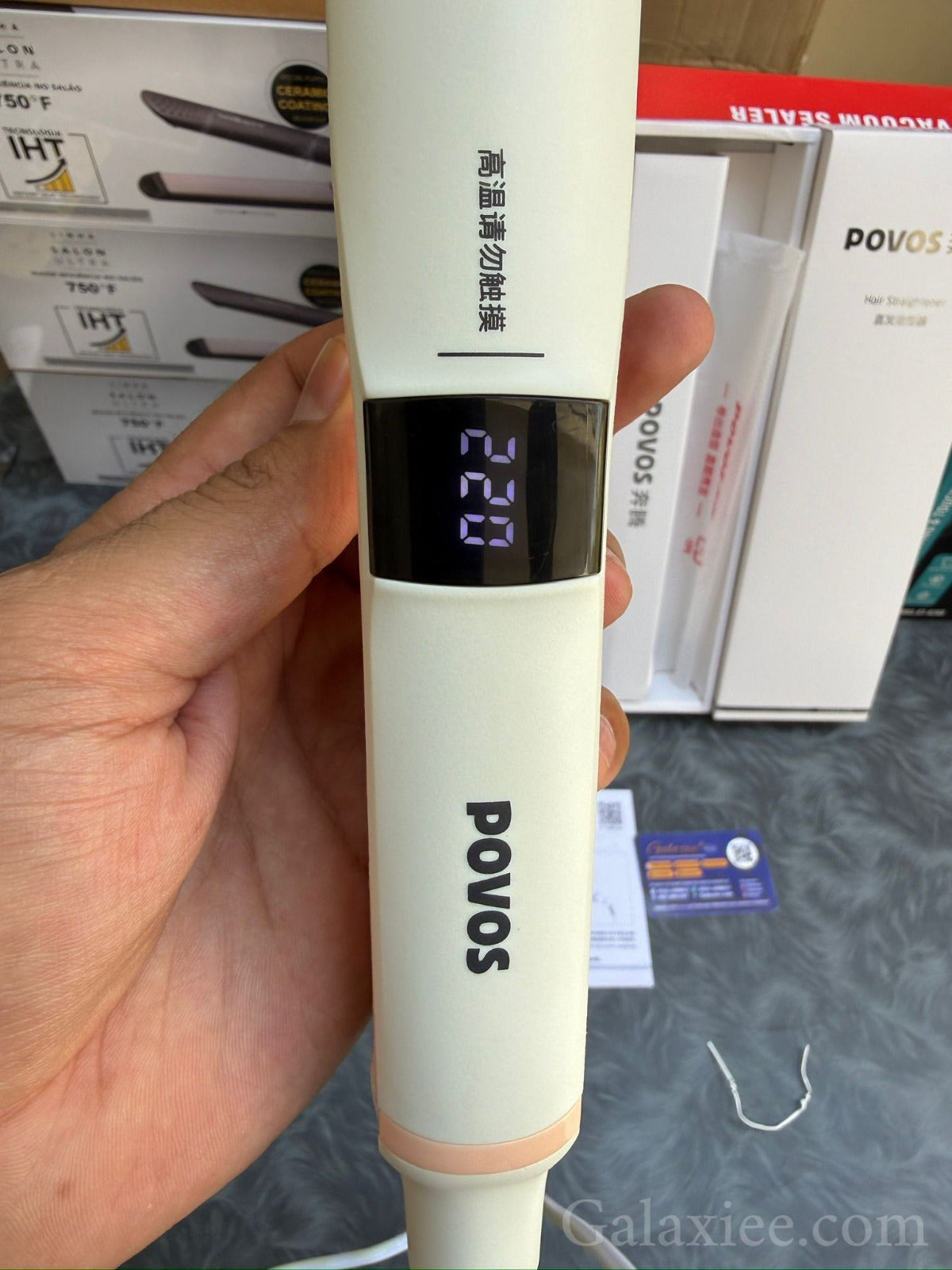Povos Hair Straightener 220C Fast Heating Iron Galaxiee