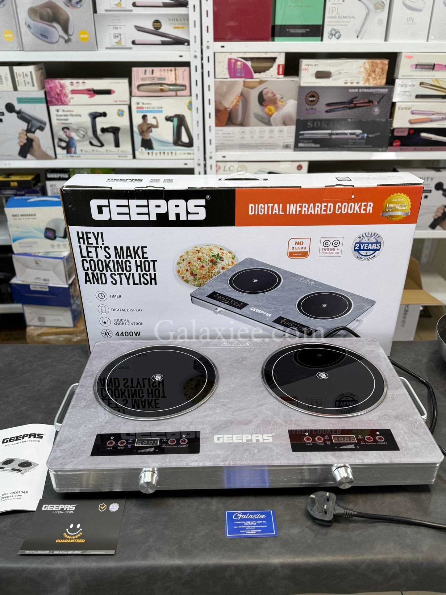 Geepas GIC6134P Infrared Cooker 4400W Dual Burner Galaxiee