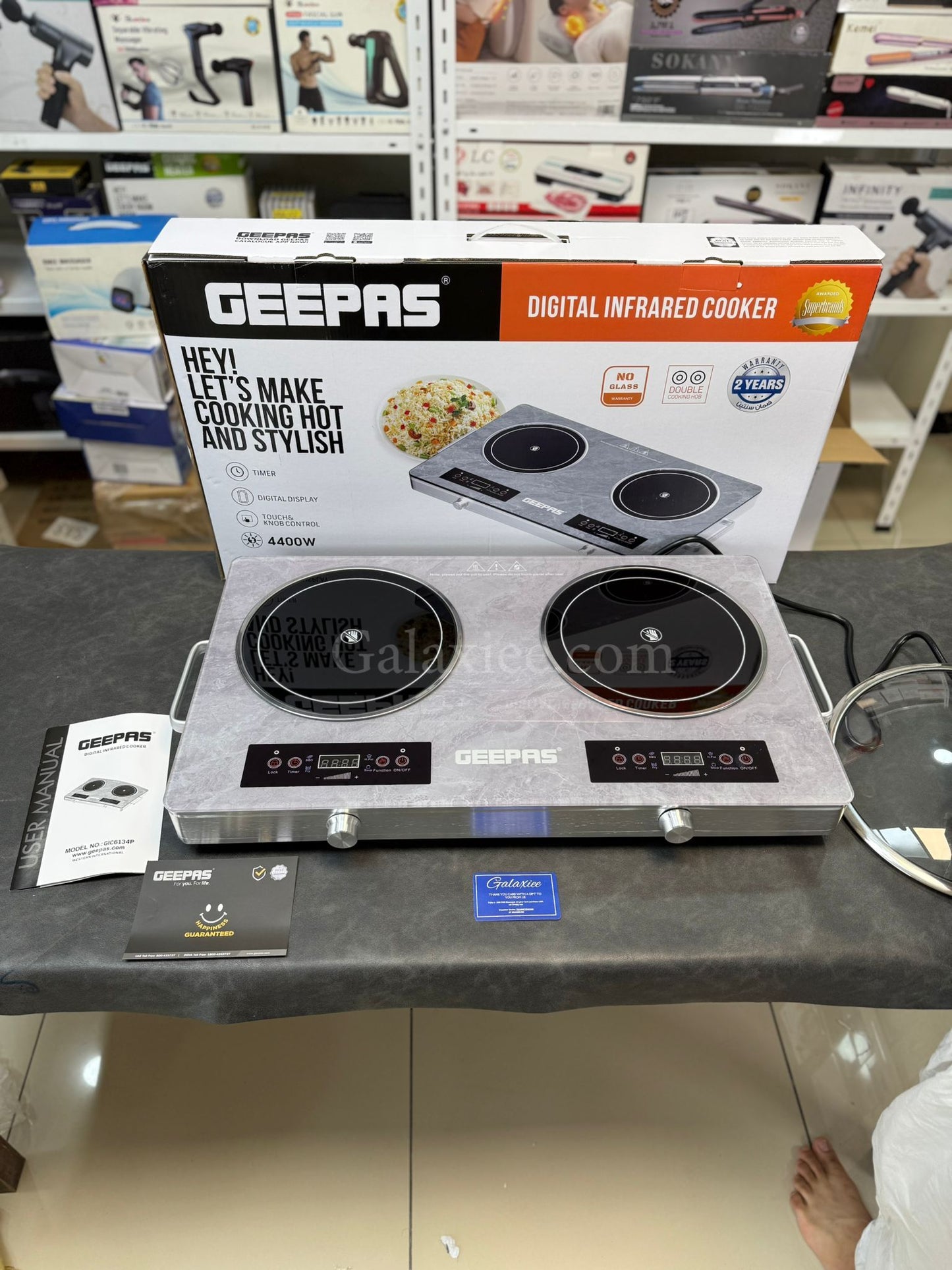 Geepas GIC6134P Infrared Cooker 4400W Dual Burner Galaxiee