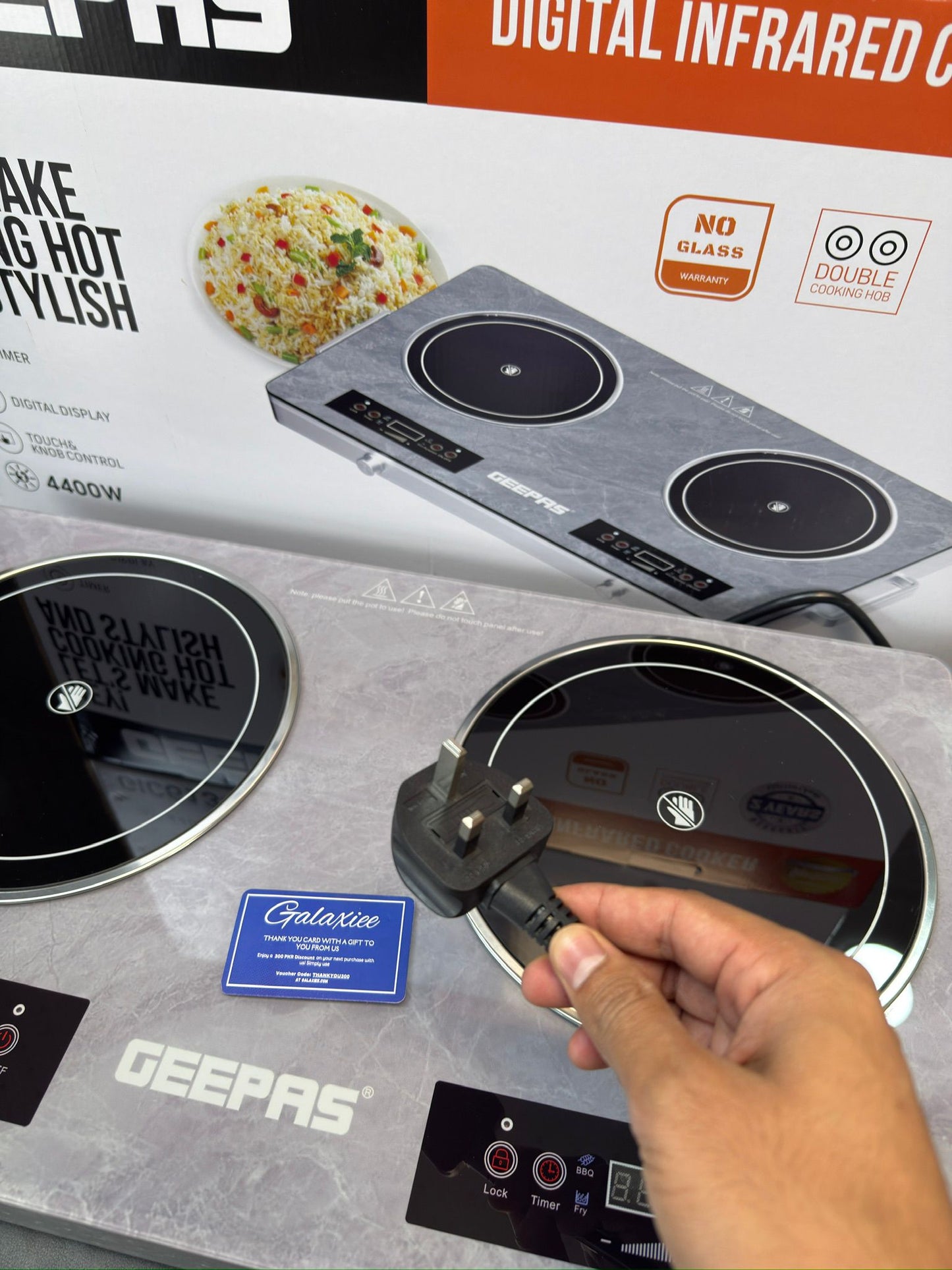 Geepas GIC6134P Infrared Cooker 4400W Dual Burner Galaxiee
