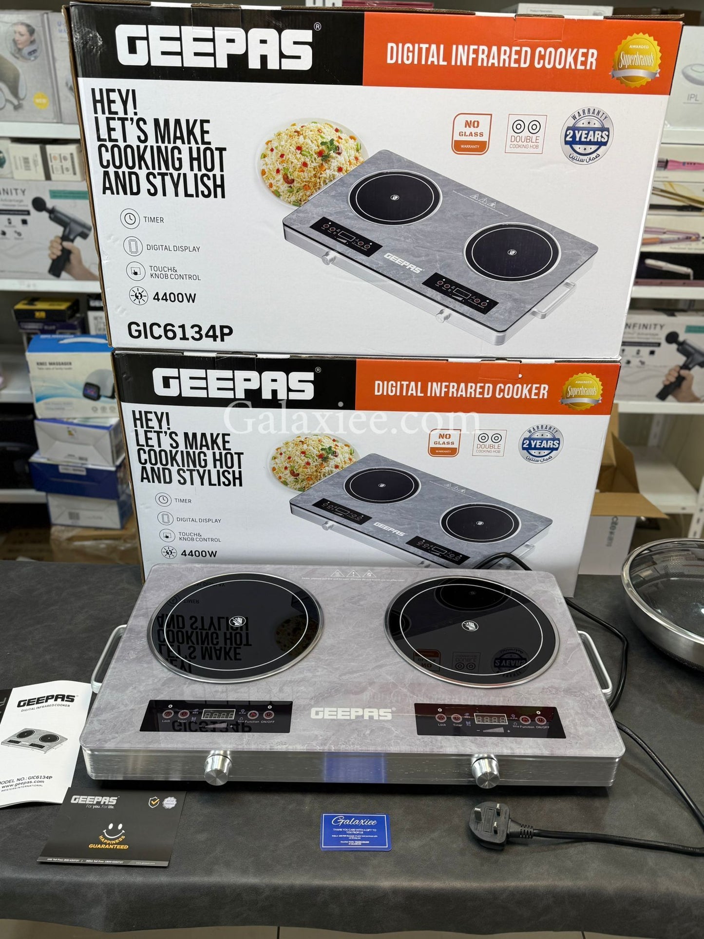 Geepas GIC6134P Infrared Cooker 4400W Dual Burner Galaxiee
