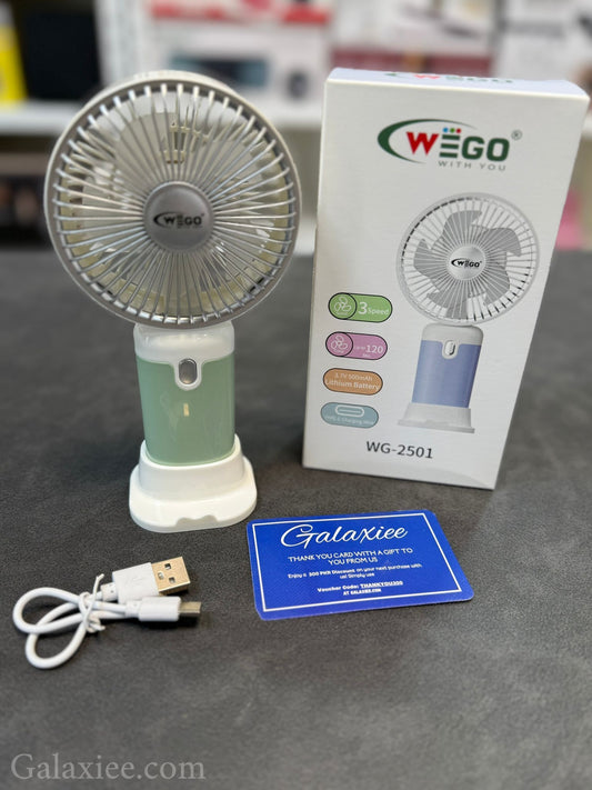 WEGO WG-2501 Mini Fan Rechargeable Portable Galaxiee