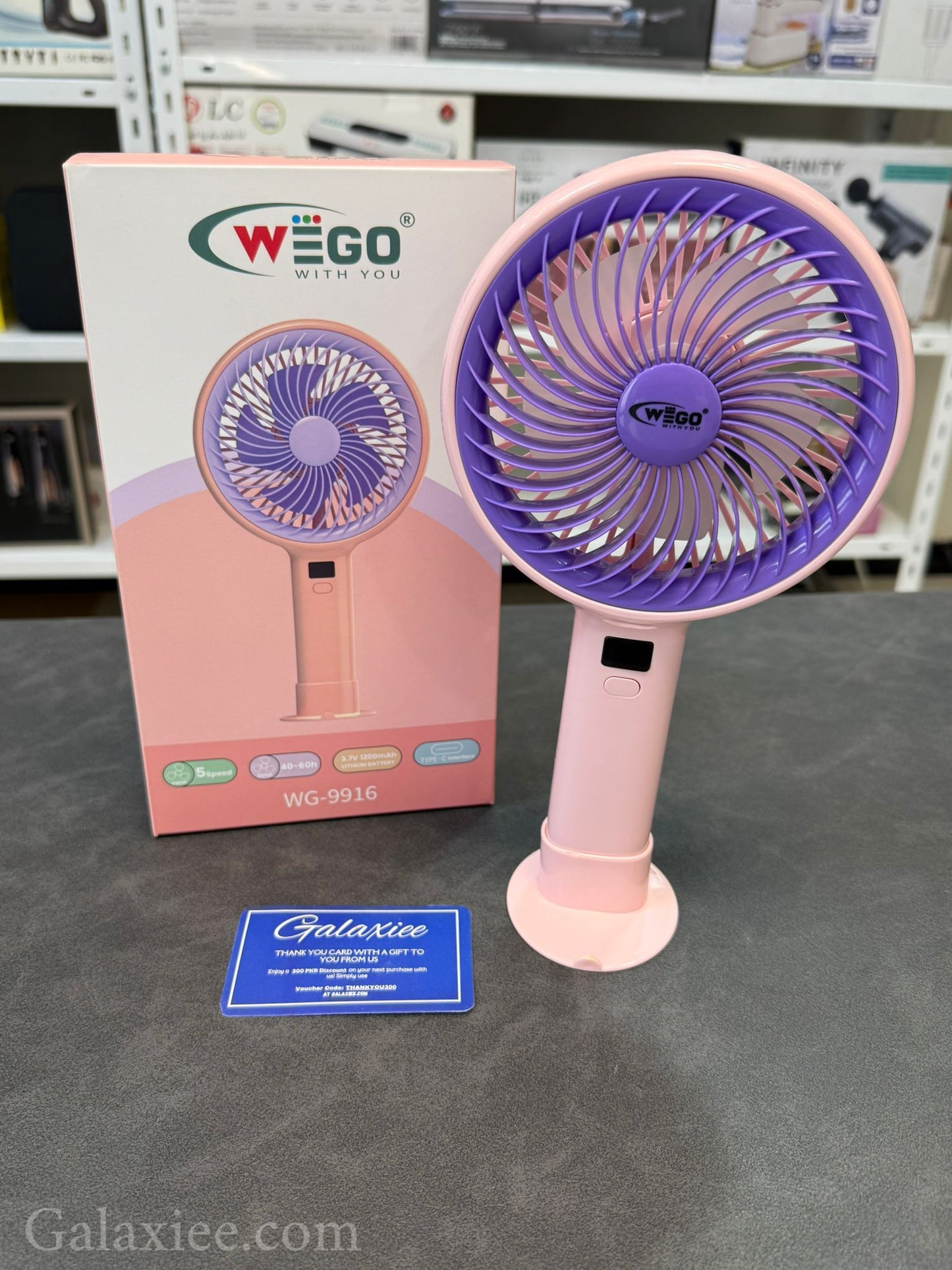 WEGO WG-9916 Mini Fan Rechargeable Portable Galaxiee