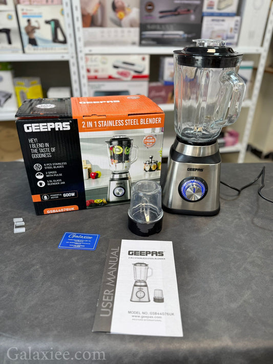 Geepas GSB44076UK 2-in-1 Blender & Grinder 600W Galaxiee