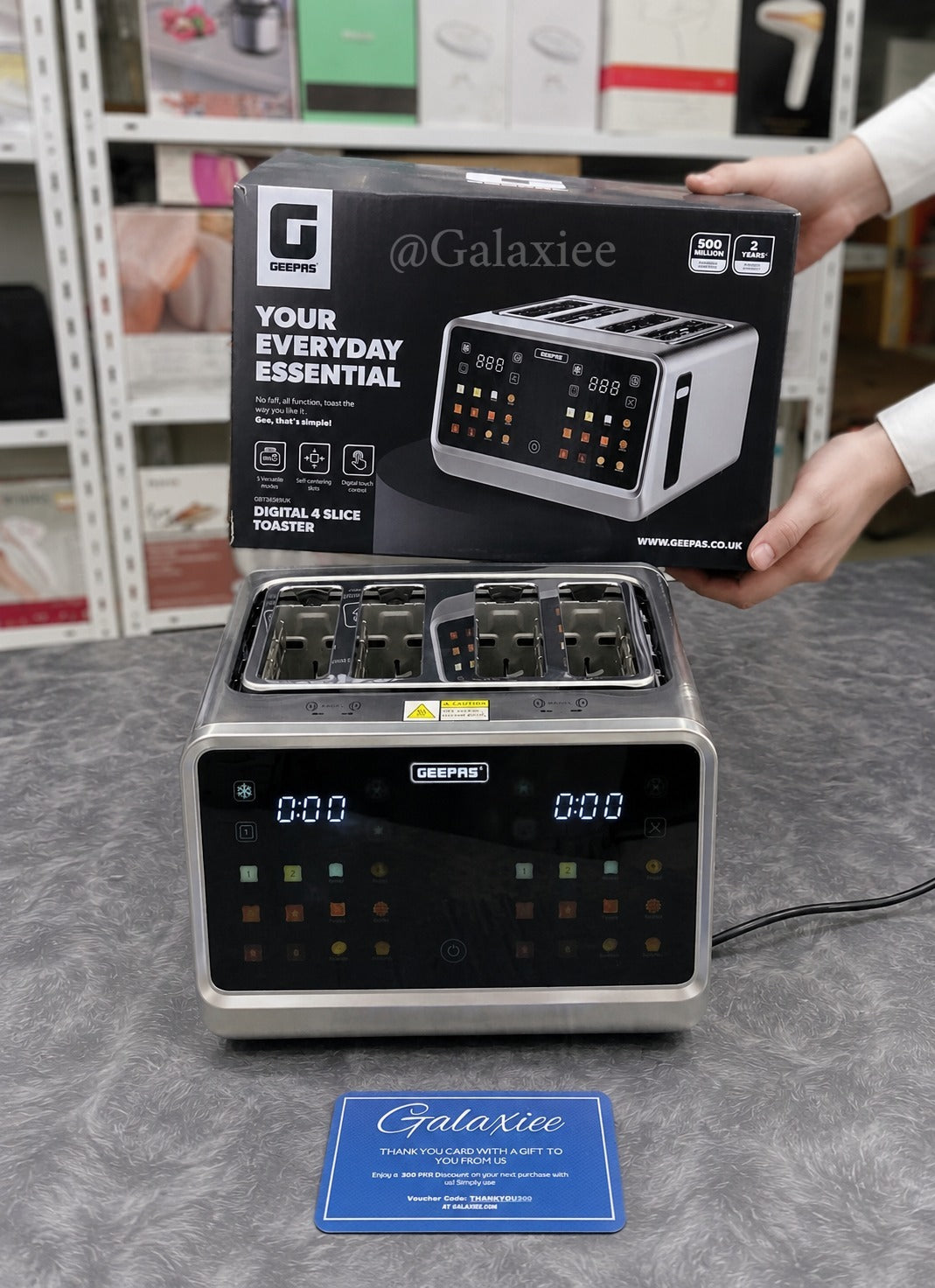Geepas GBT36569UK Digital 4 Slice Toaster Galaxiee