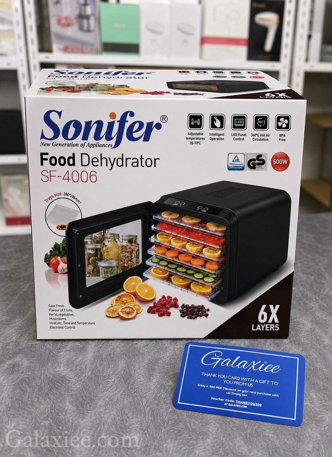 Sonifer SF-4006 6-Tray Food Dehydrator Galaxiee
