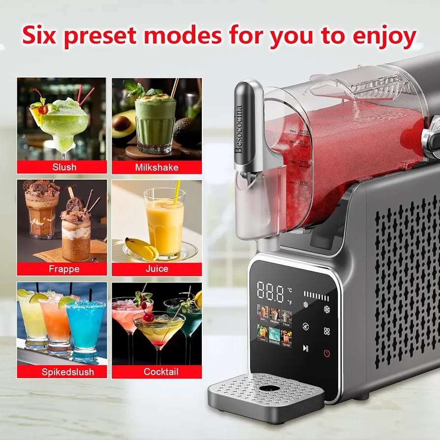 UAKEEN Slushie Machine 6 Presets Touch Screen Galaxiee