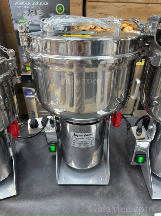 Super Crest SCT-3000g Stainless Steel Powder Grinder – 3500W High-Speed Electric Spice & Grain Mill