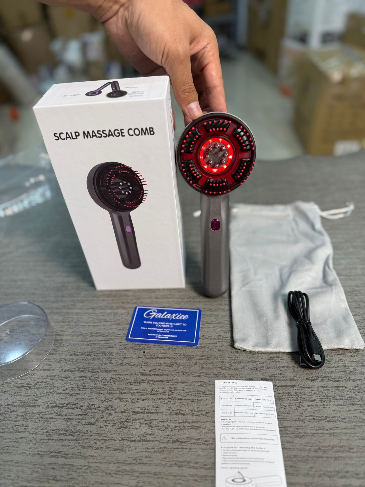 Scalp Massage Comb Red Light Hair Care