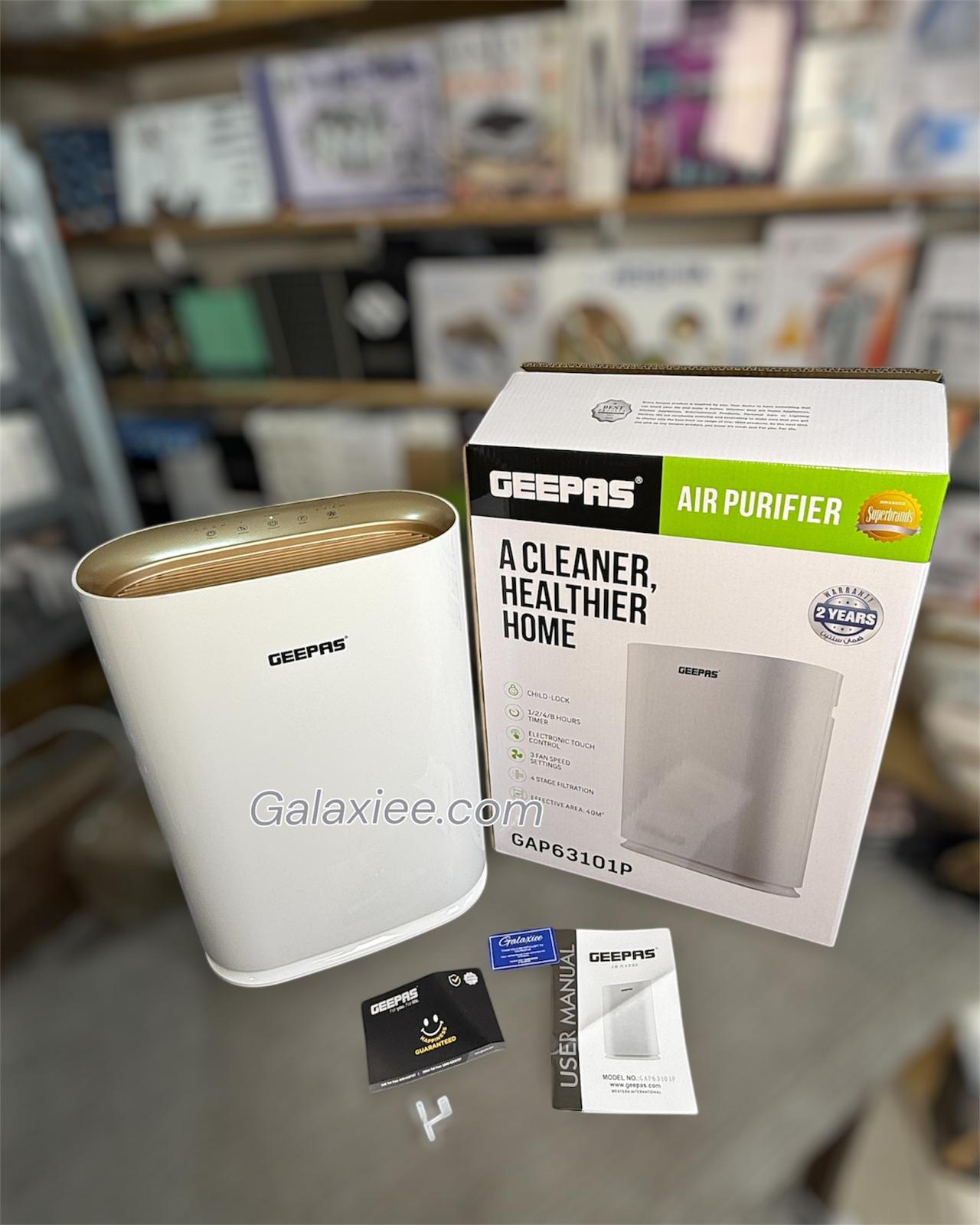 Geepas Air Purifier GAP63102P – True HEPA H13, 4-Stage Filtration | Air Cleaner for Home