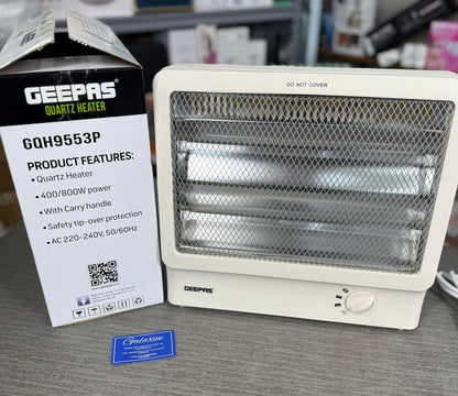 Geepas Quartz Heater GQH9553P – 400/800W Instant Room Heating with Tip-Over Safety