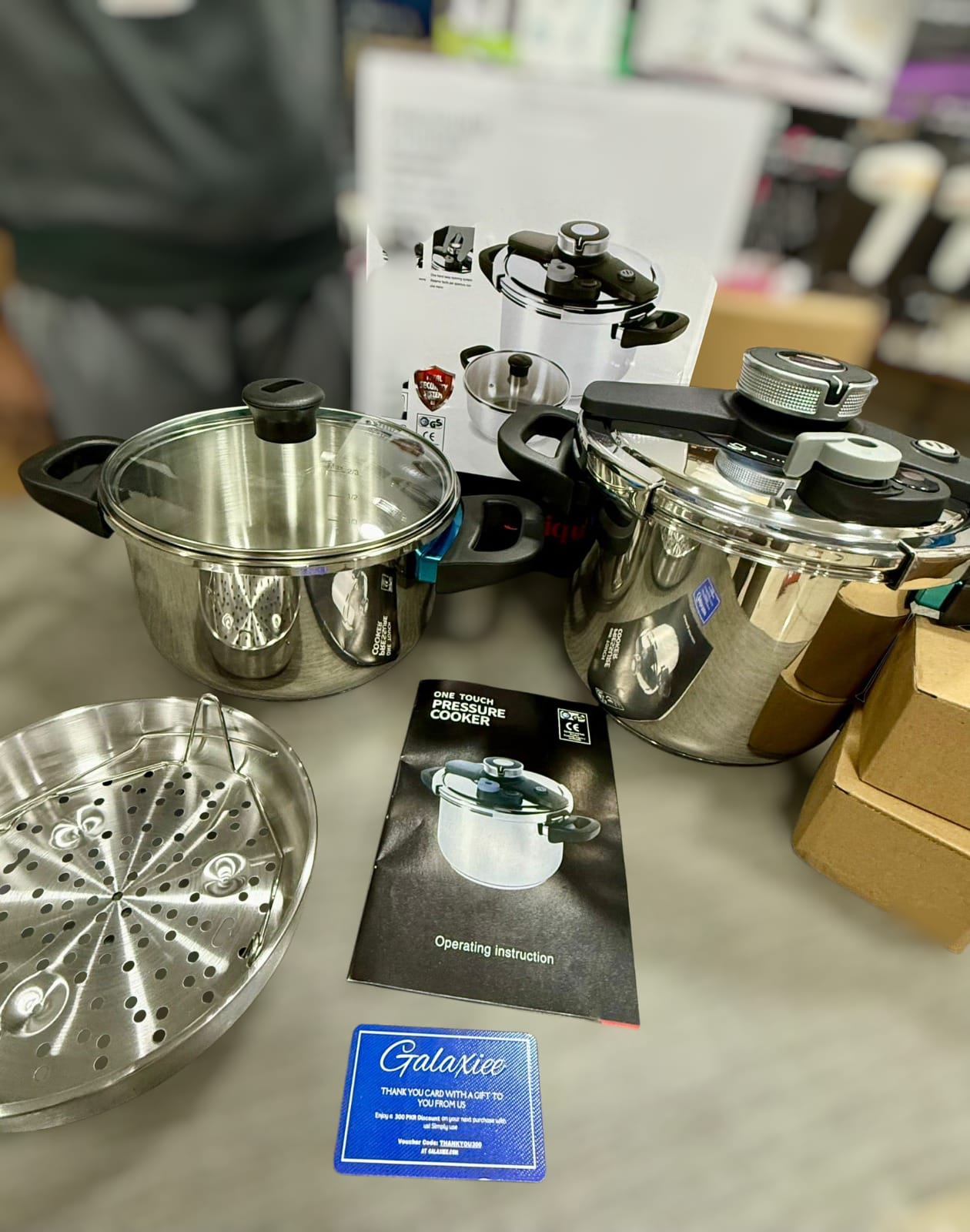 Happy Unique Premium Stainless Steel Pressure Cooker Set – 5L & 7L with Steamer (Induction Compatible)