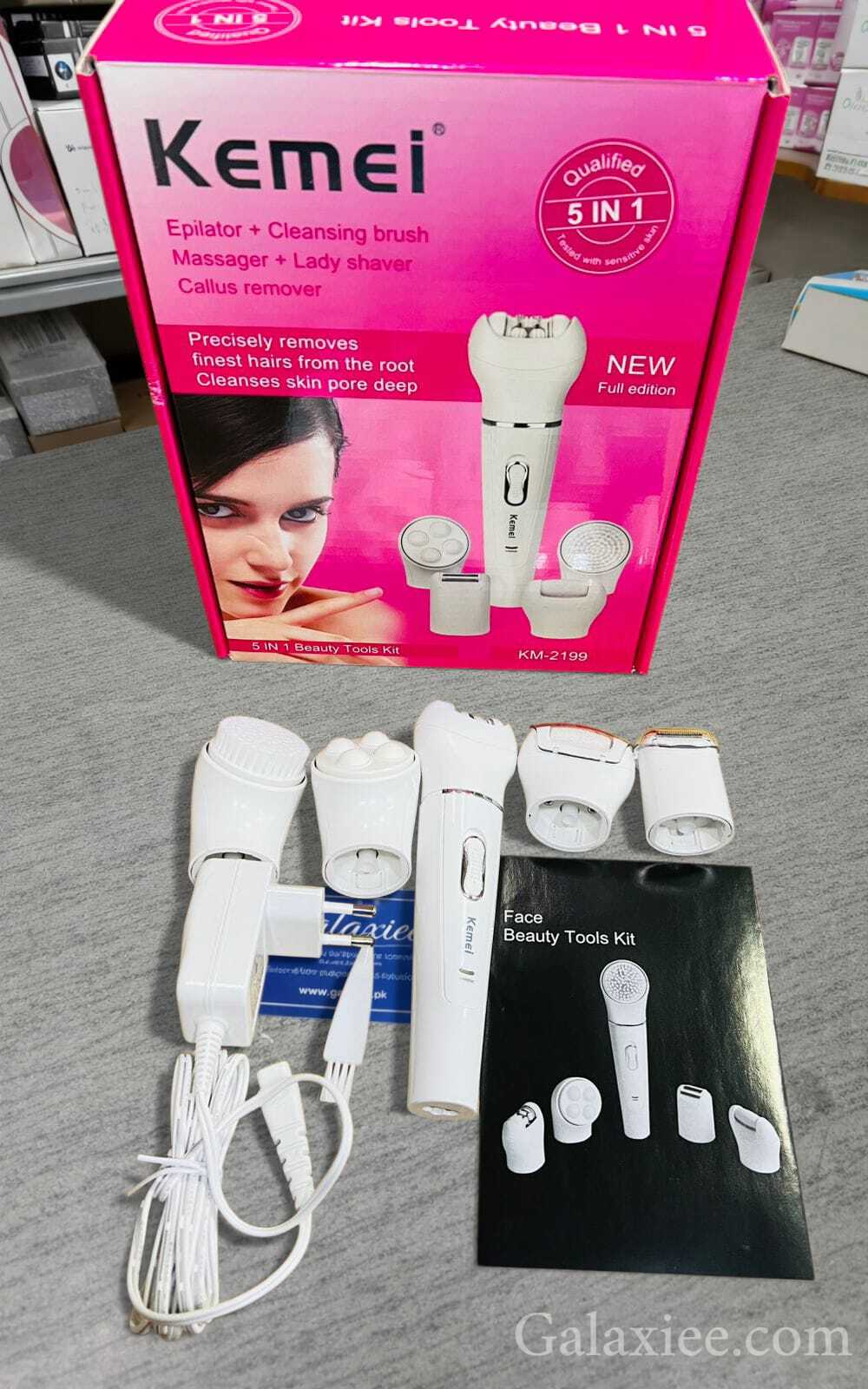 KM-2199 5-in-1 Women Shaver & Epilator – Multi-Function Hair Removal Grooming Kit