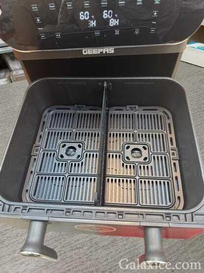 Geepas Digital 11L Air Fryer – Dual Zone, Oil-Free Cooking with Separator