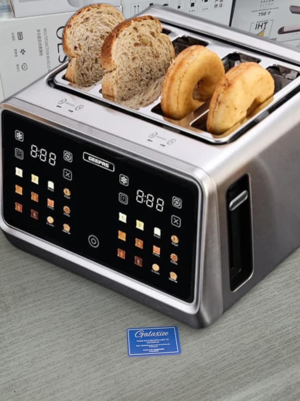 Geepas Digital 4-Slice Toaster 1770W | 6 Modes | LED Touch Display | GBT36569UK