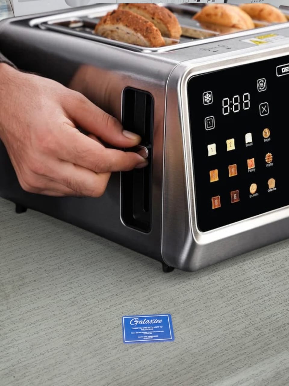 Geepas Digital 4-Slice Toaster 1770W | 6 Modes | LED Touch Display | GBT36569UK