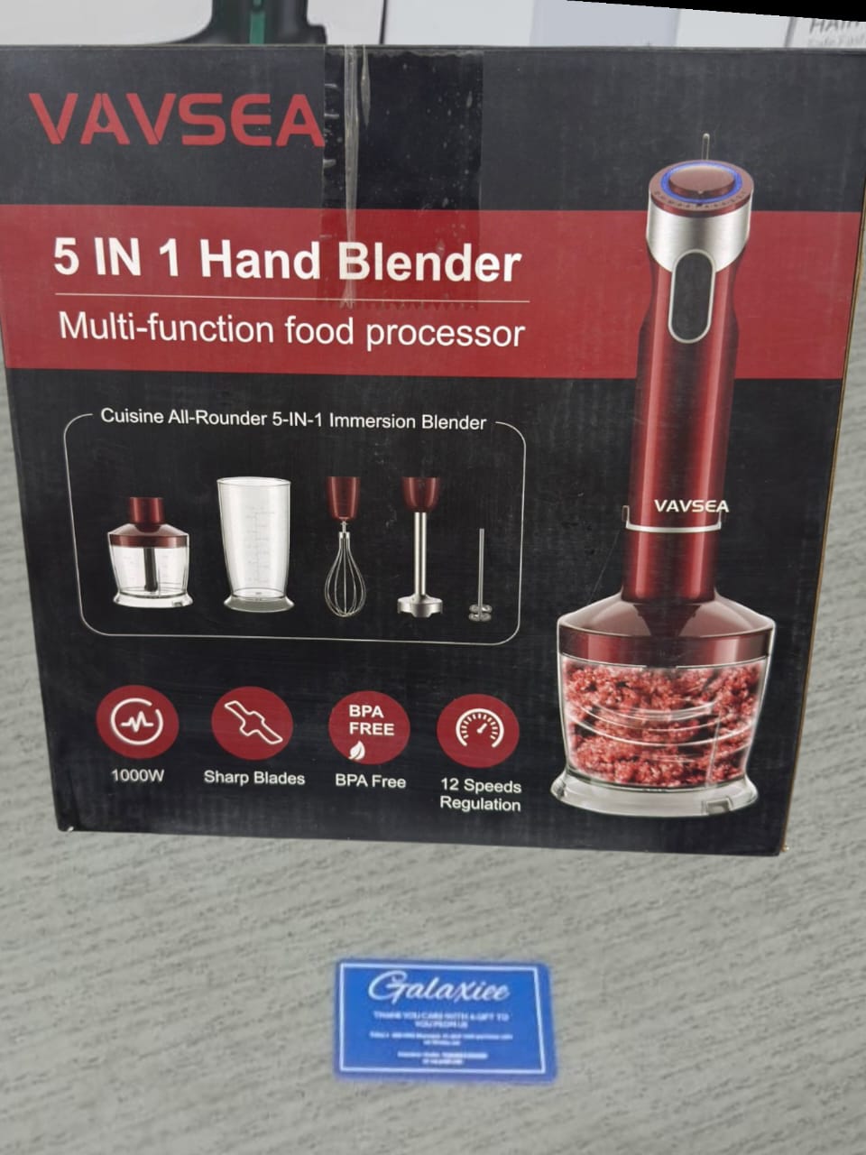 Vavsea 5-in-1 Hand Blender 1000W | 12 Speed Control | Stainless Steel | Imported