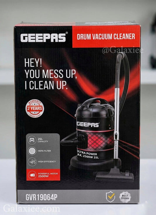 Geepas GVC19064P Drum Vacuum Cleaner 2500W High Power | Galaxiee