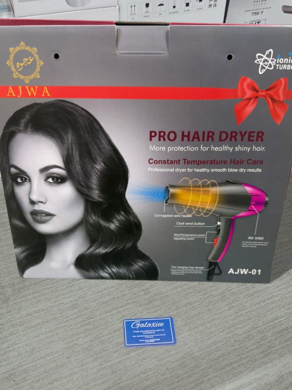 AJWA Pro Hair Dryer AJW-01 - Ionic Turbo Constant Temperature Professional Blow Dryer - Buy Online Pakistan | Galaxiee.com