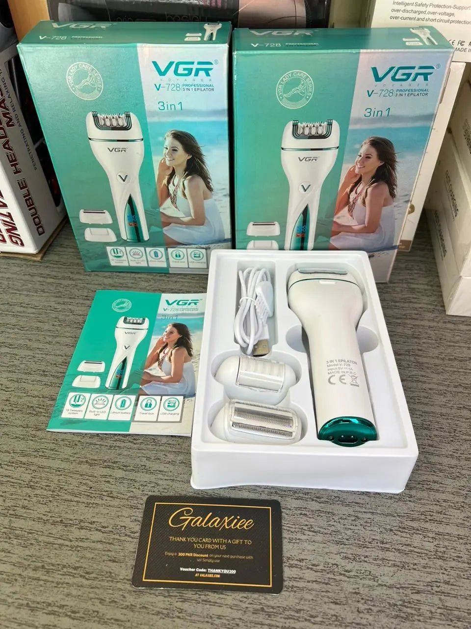 Amazon Lot Imported VGR Professional Epilator Set V-728 – 13 in 1 Cordless Hair Removal - Buy Online Pakistan | Galaxiee.com