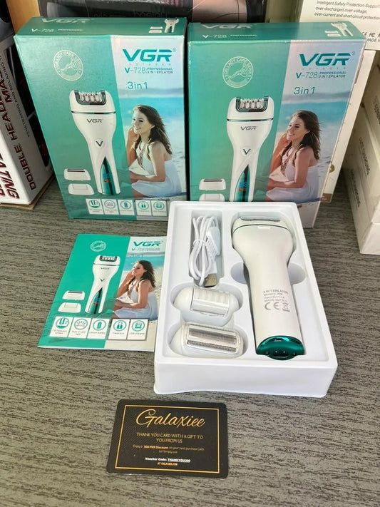 Amazon Lot Imported VGR Professional Epilator Set V-728 – 13 in 1 Cordless Hair Removal - Buy Online Pakistan | Galaxiee.com