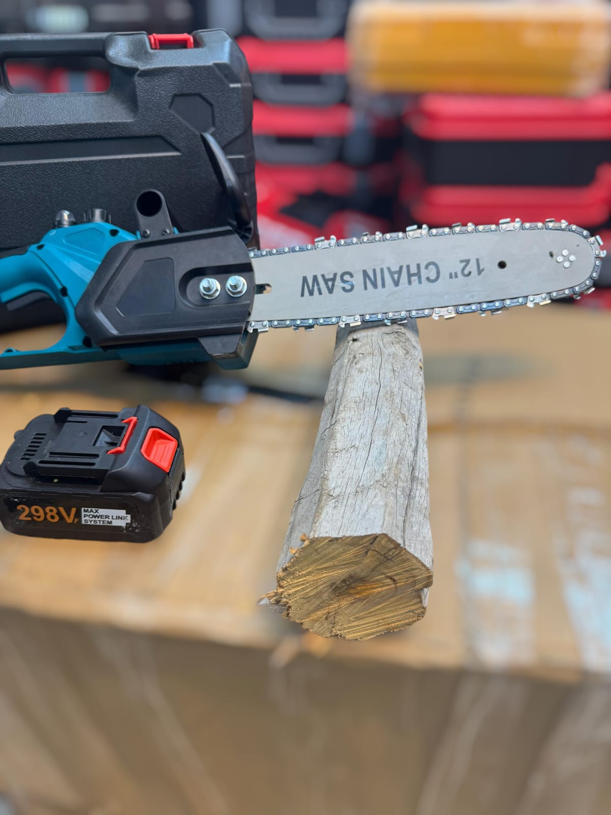 Amazon Lot Rechargeable 298V 12-Inch Chainsaw – Cordless Electric Chainsaw with Dual Bat - Buy Online Pakistan | Galaxiee.com