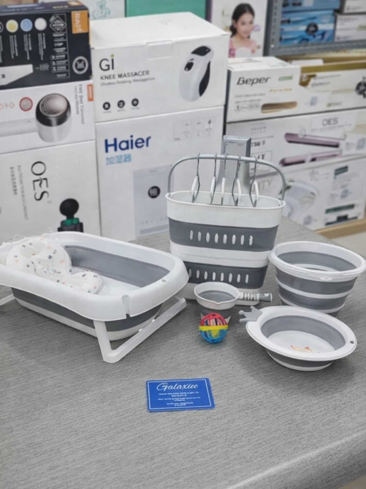Baby Foldable Bathtub Set – Portable Baby Bath Tub with Bucket, Washbasin & Accessories - Buy Online Pakistan | Galaxiee.com