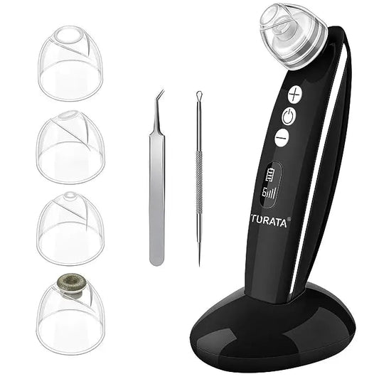 Blackhead Remover, TURATA Pore Cleanser Vacuum Kit (Black) - Galaxiee.com