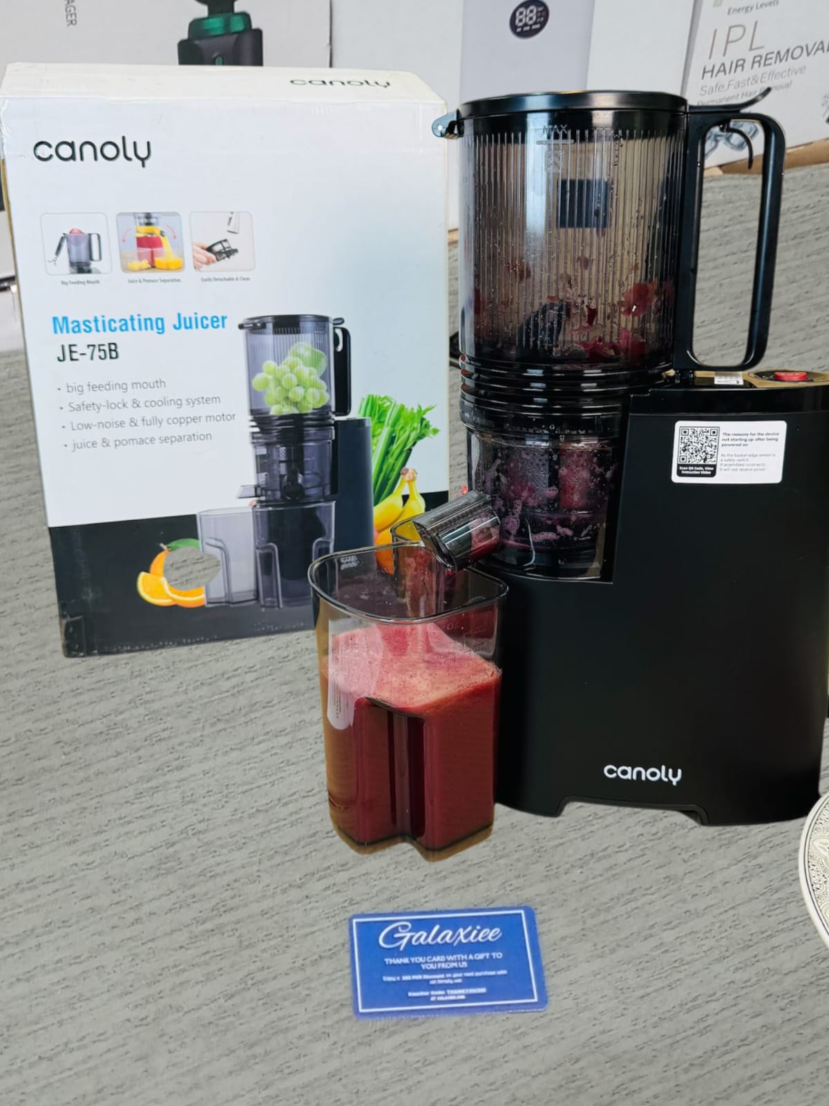 CANOLY UK JE-75B Cold Press Slow Juicer – 250W Brushless Motor, BPA-Free - Buy Online Pakistan | Galaxiee.com