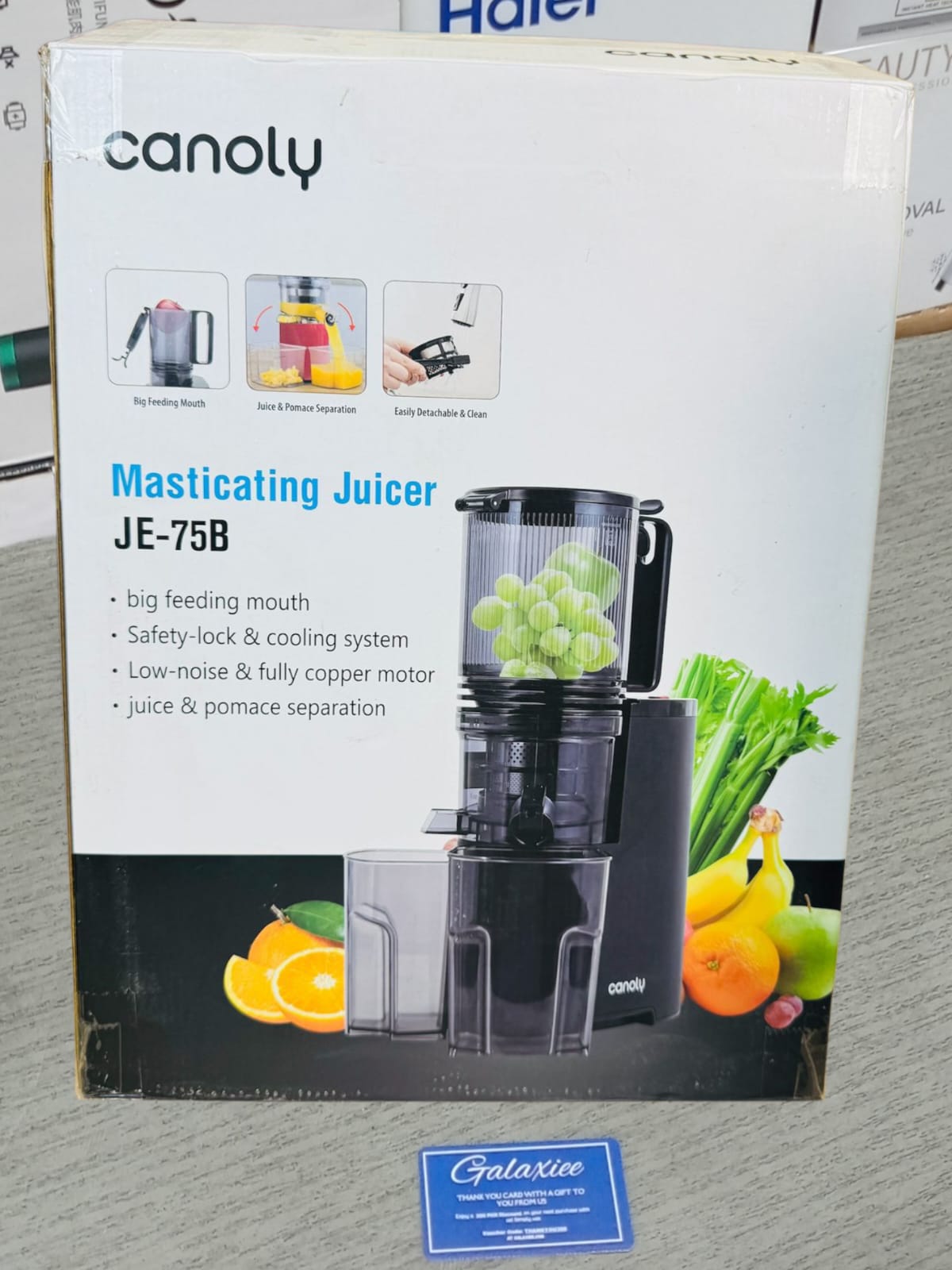 CANOLY UK JE-75B Cold Press Slow Juicer – 250W Brushless Motor, BPA-Free - Buy Online Pakistan | Galaxiee.com