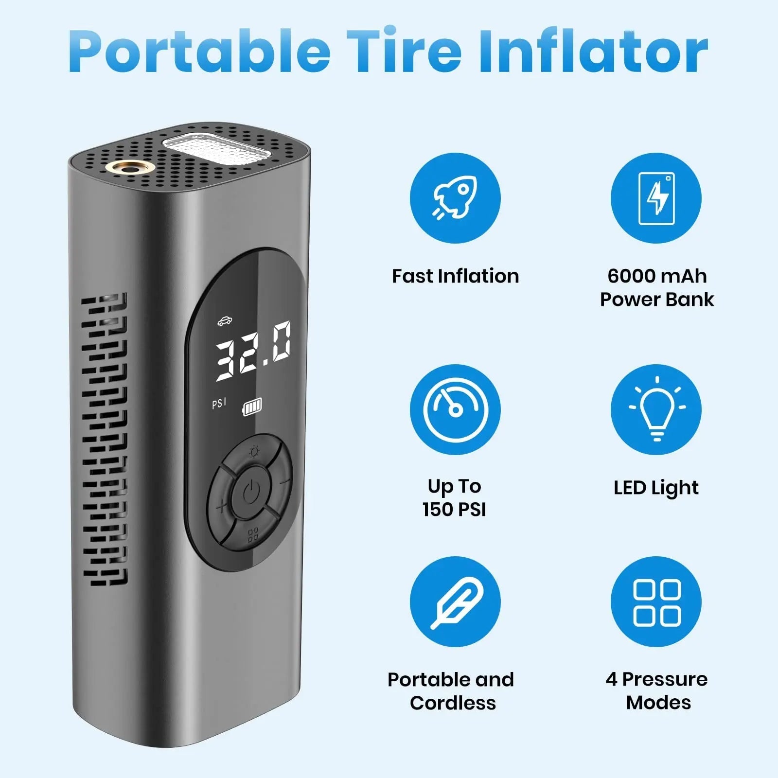 Digital Rechargeable Wireless Car Air Pump - Galaxiee.comair pump