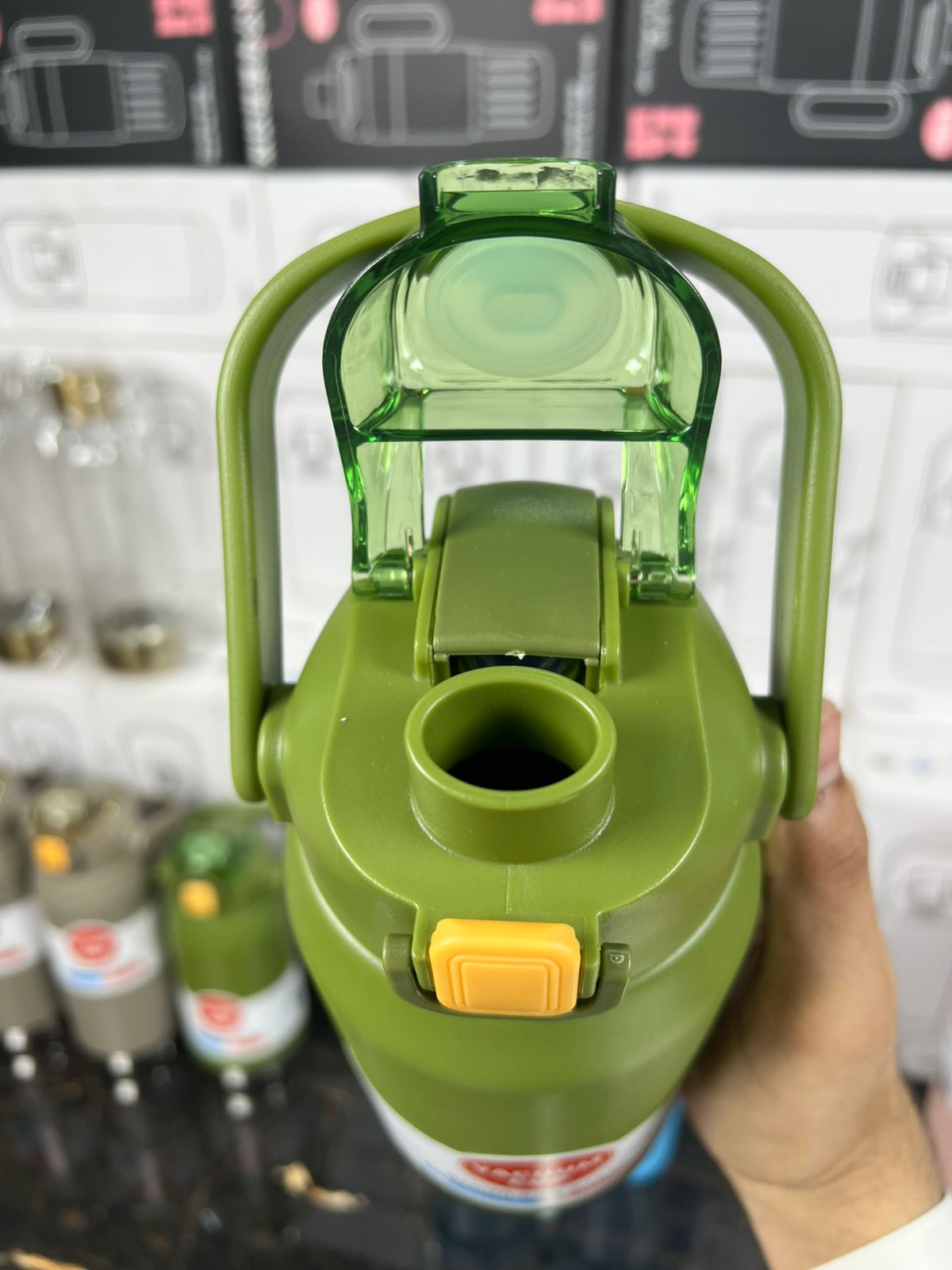 Double Mouth Vacuum Cup – Stainless Steel Bottle with Handle & Straw - Buy Online Pakistan | Galaxiee.com