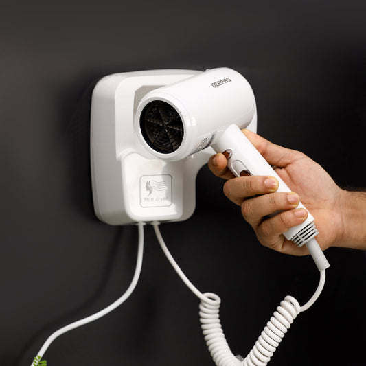 � Galaxiee.com - Geepas GHD86073 Wall-Mounted Hair Dryer - 1200W Powerful Motor, Cool Shot Function, Constant Temperature, Quiet Operation - Buy Online Pakistan