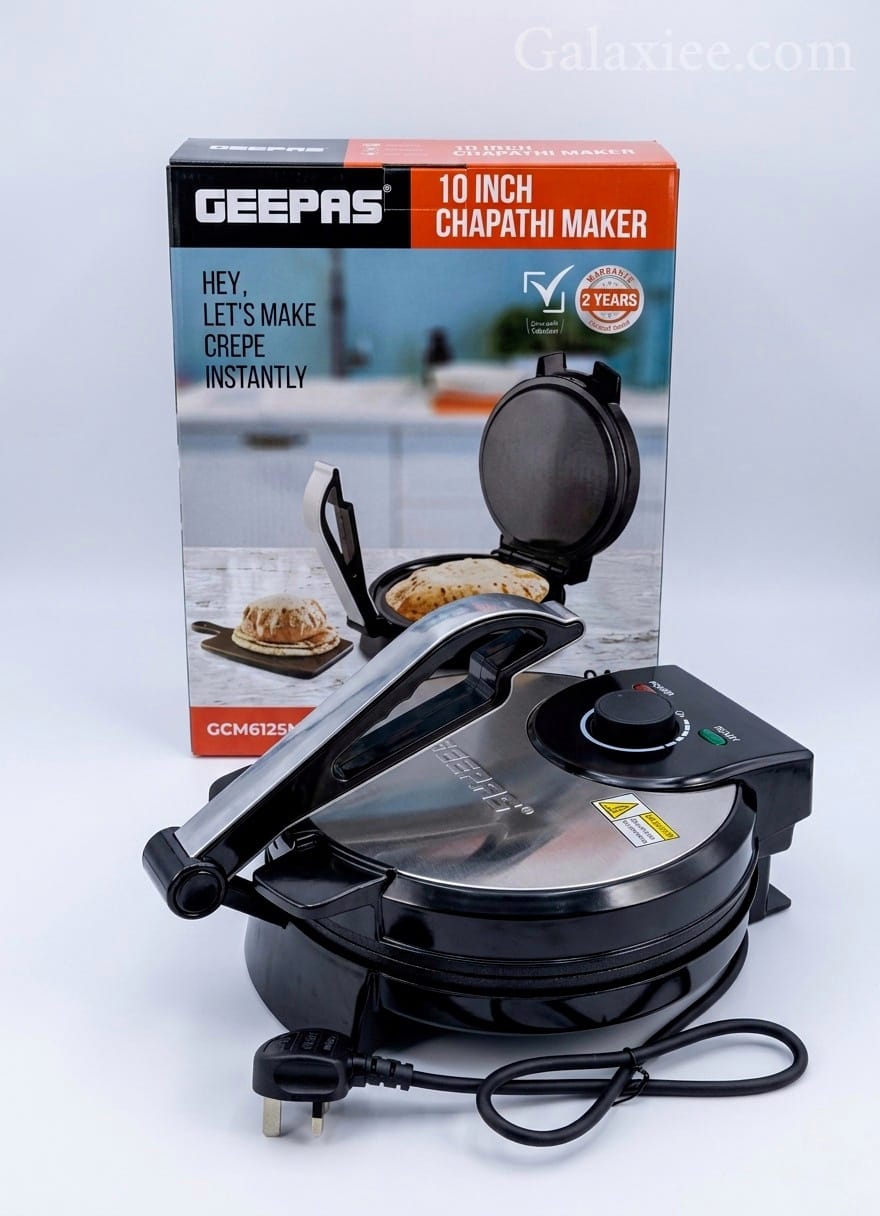 Geepas 10-Inch Electric Chapathi Maker 1200W Non-Stick Roti Maker - Buy Online Pakistan | Galaxiee.com