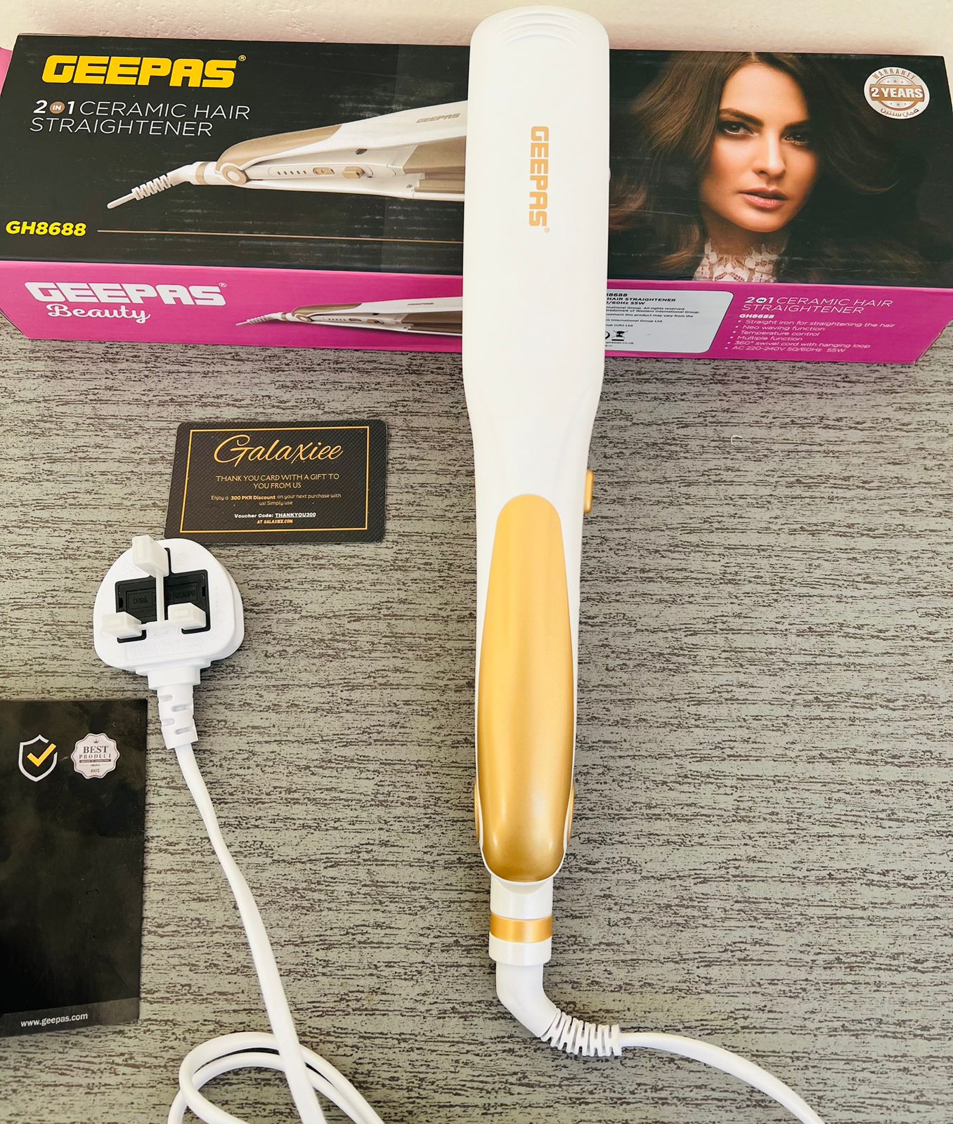 Geepas 2-in-1 Ceramic Hair Straightener GH8688 - Buy Online Pakistan | Galaxiee.com
