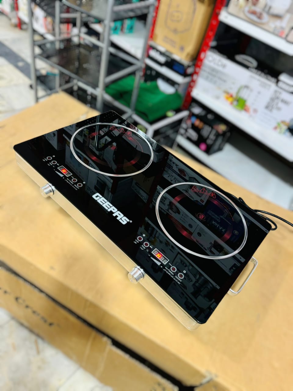 Geepas 3600W Double Digital Hot Plate – GIC6131 | Dual Burner Infrared Stove - Buy Online Pakistan | Galaxiee.com