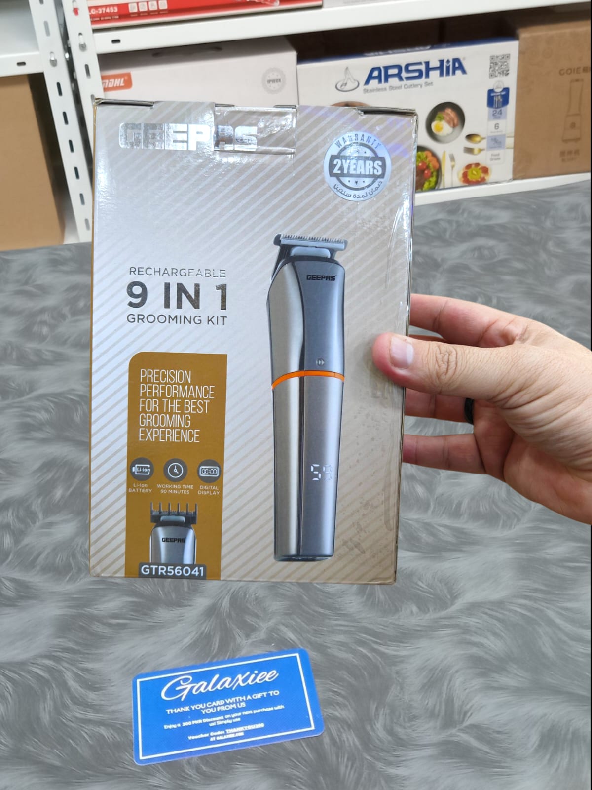 Geepas 9-in-1 Rechargeable Grooming Kit 56041 – Full Size Trimmer & Digital Display - Buy Online Pakistan | Galaxiee.com