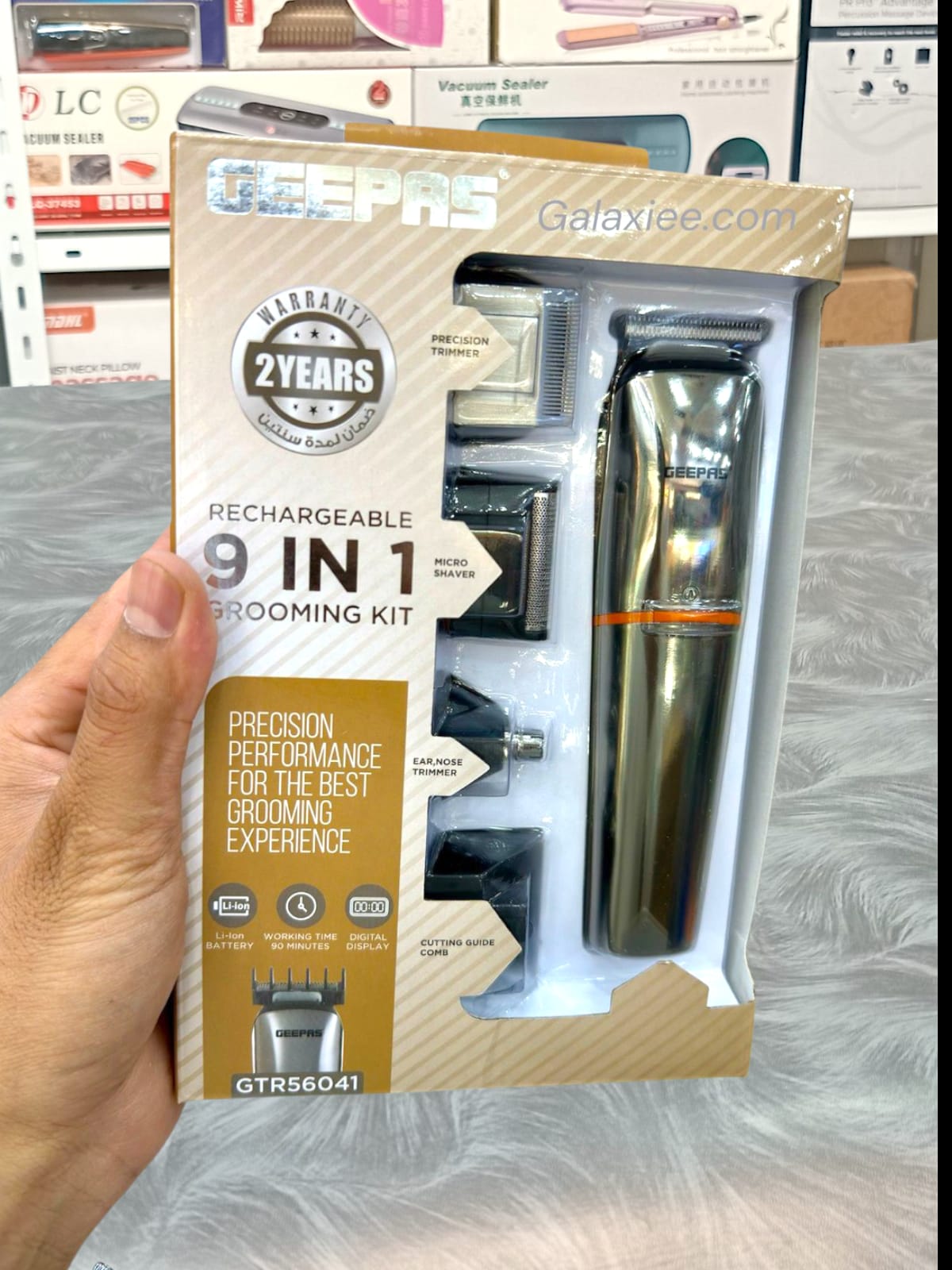 Geepas 9-in-1 Rechargeable Grooming Kit 56041 – Full Size Trimmer & Digital Display - Buy Online Pakistan | Galaxiee.com
