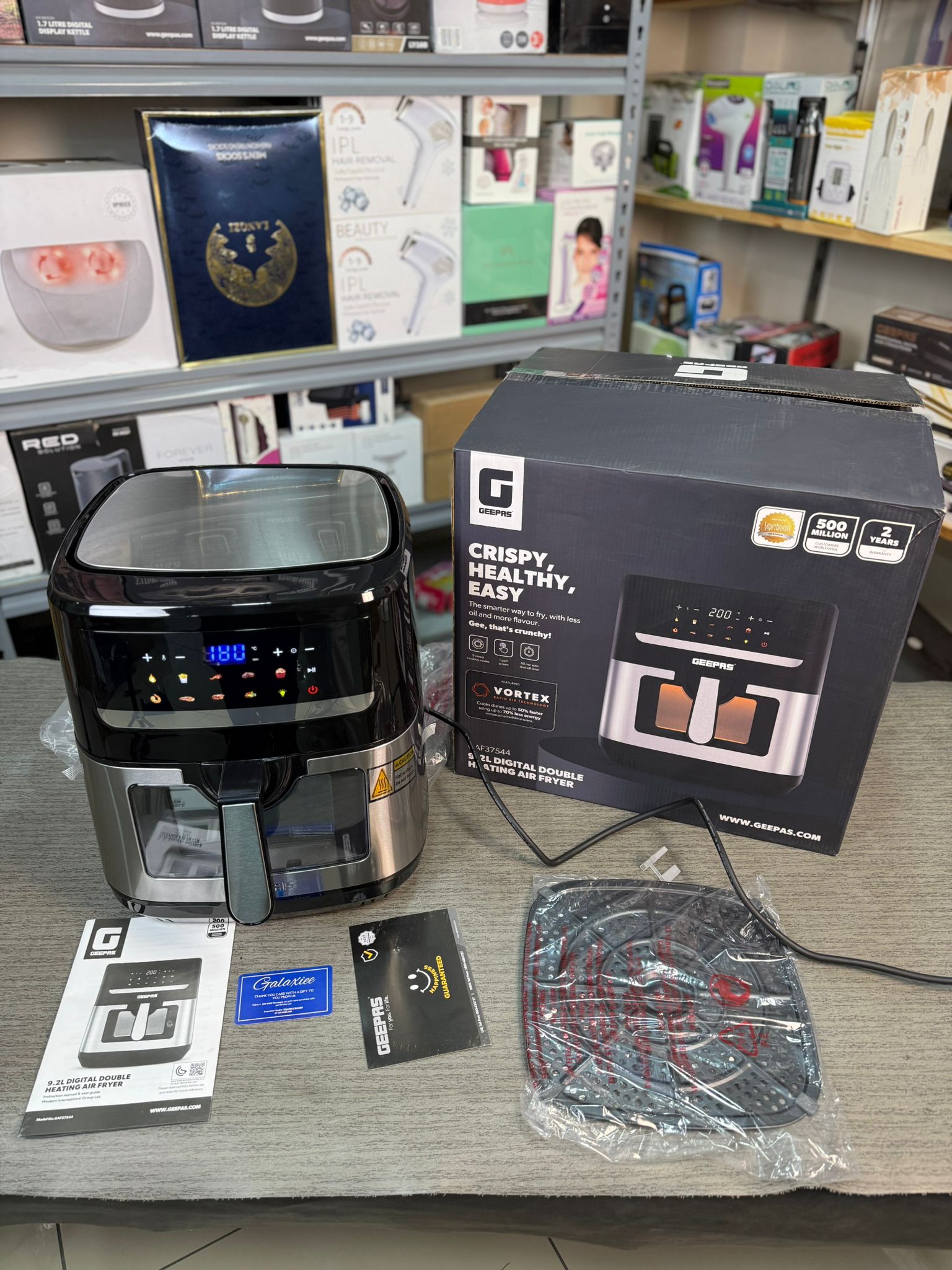 Geepas 9.2L Double Heating Digital Air Fryer 2150W | LED Display | GAF37544 - Buy Online Pakistan | Galaxiee.com