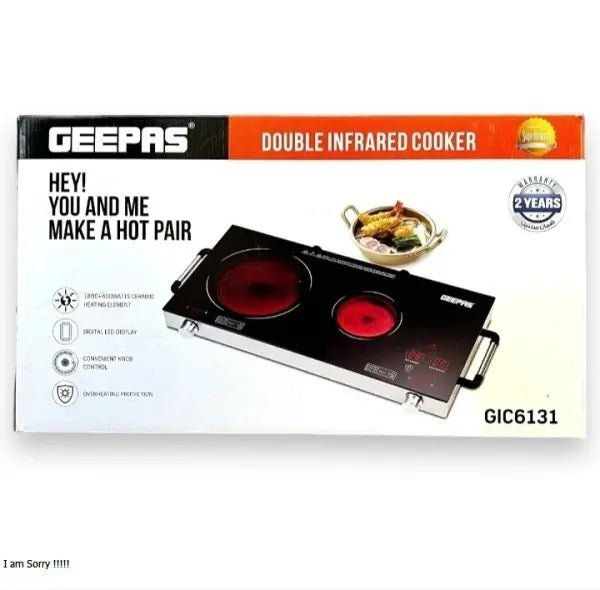 Geepas Double Burner Infrared Cooker GIC6131 - Buy Online Pakistan | Galaxiee.com