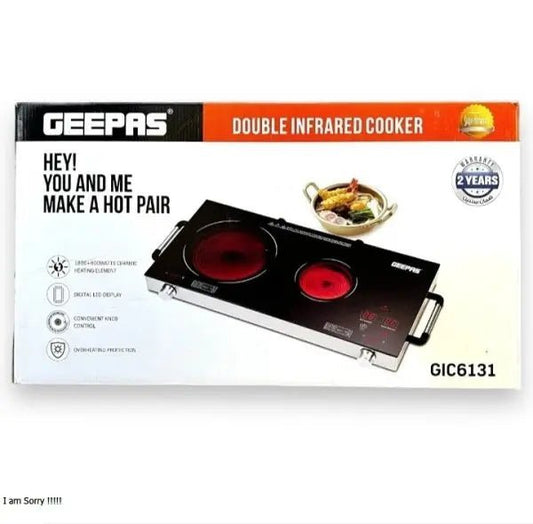 Geepas Double Burner Infrared Cooker GIC6131 - Buy Online Pakistan | Galaxiee.com