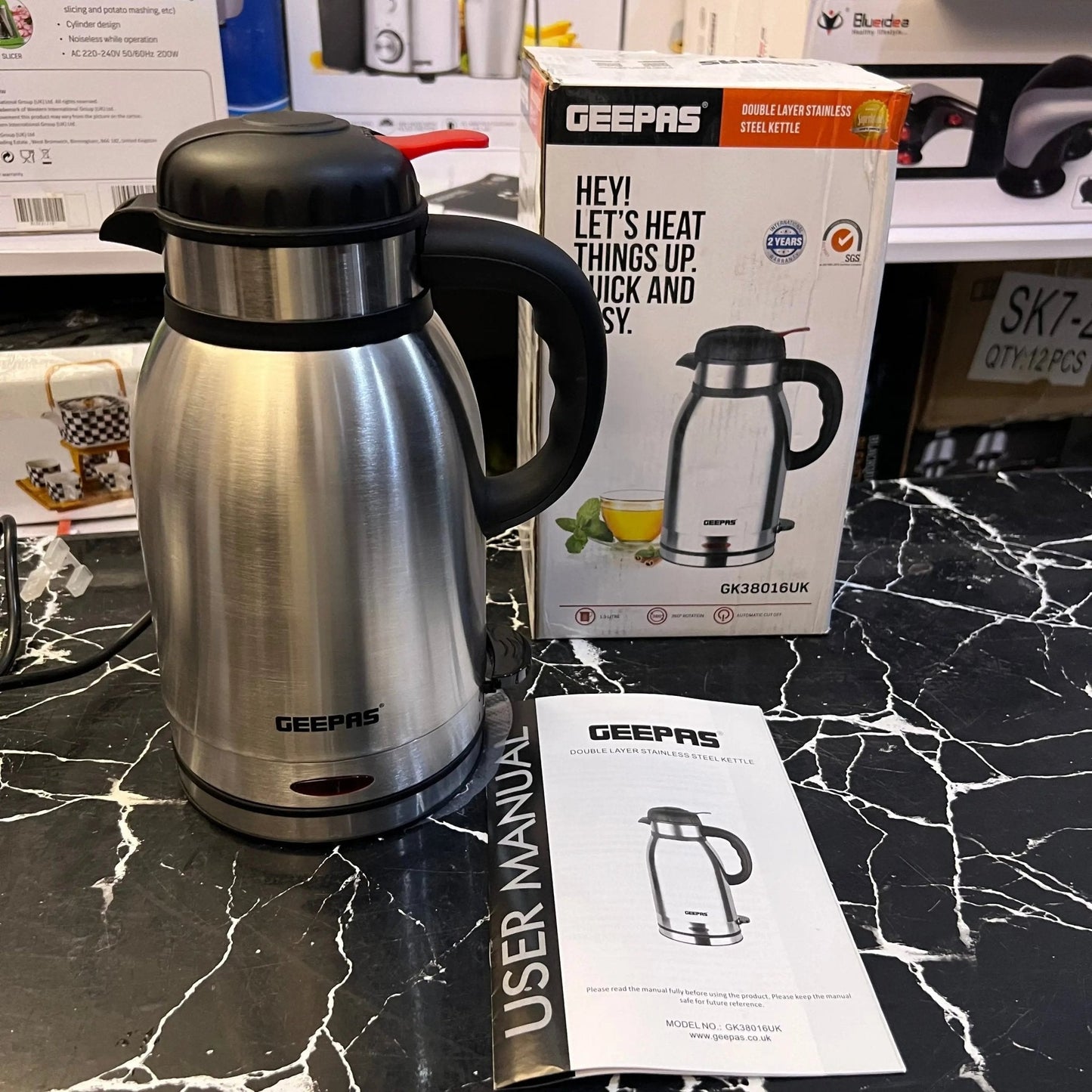 Geepas Double Layer Stainless Steel Kettle GK38016UK - Buy Online Pakistan | Galaxiee.com