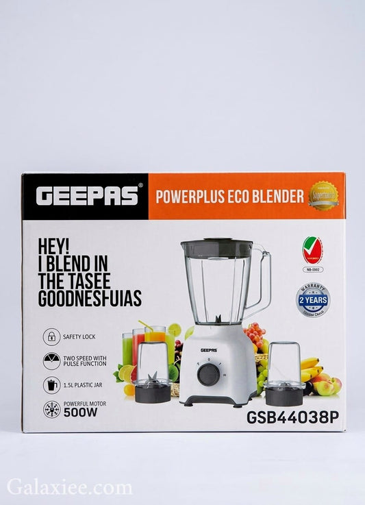 Geepas GSB44038P Powerplus Eco Blender – 500W 3-in-1 Blender