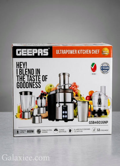Geepas GSB46016NP Ultrapower Kitchen Chef – 800W 12-in-1 - Buy Online Pakistan | Galaxiee.com