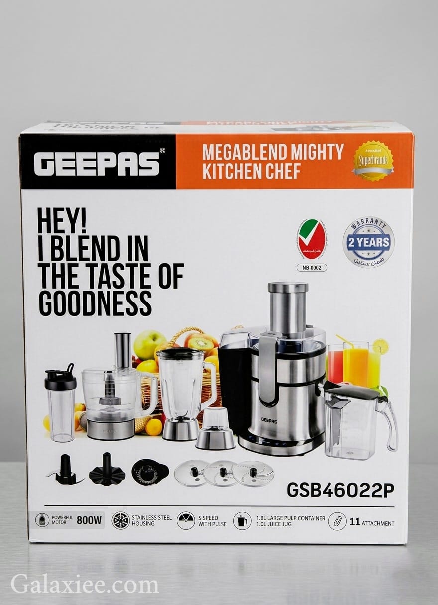 Geepas GSB46022P Megablend Kitchen Chef – 800W 11-in-1 System - Buy Online Pakistan | Galaxiee.com